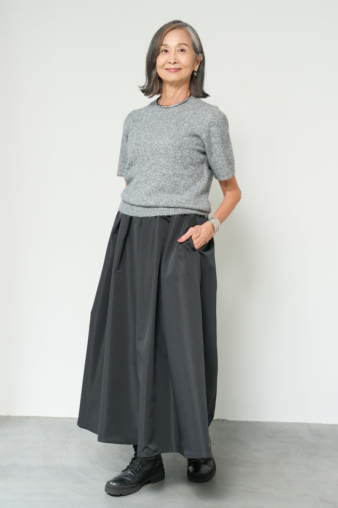 モヘヤ半袖ニット