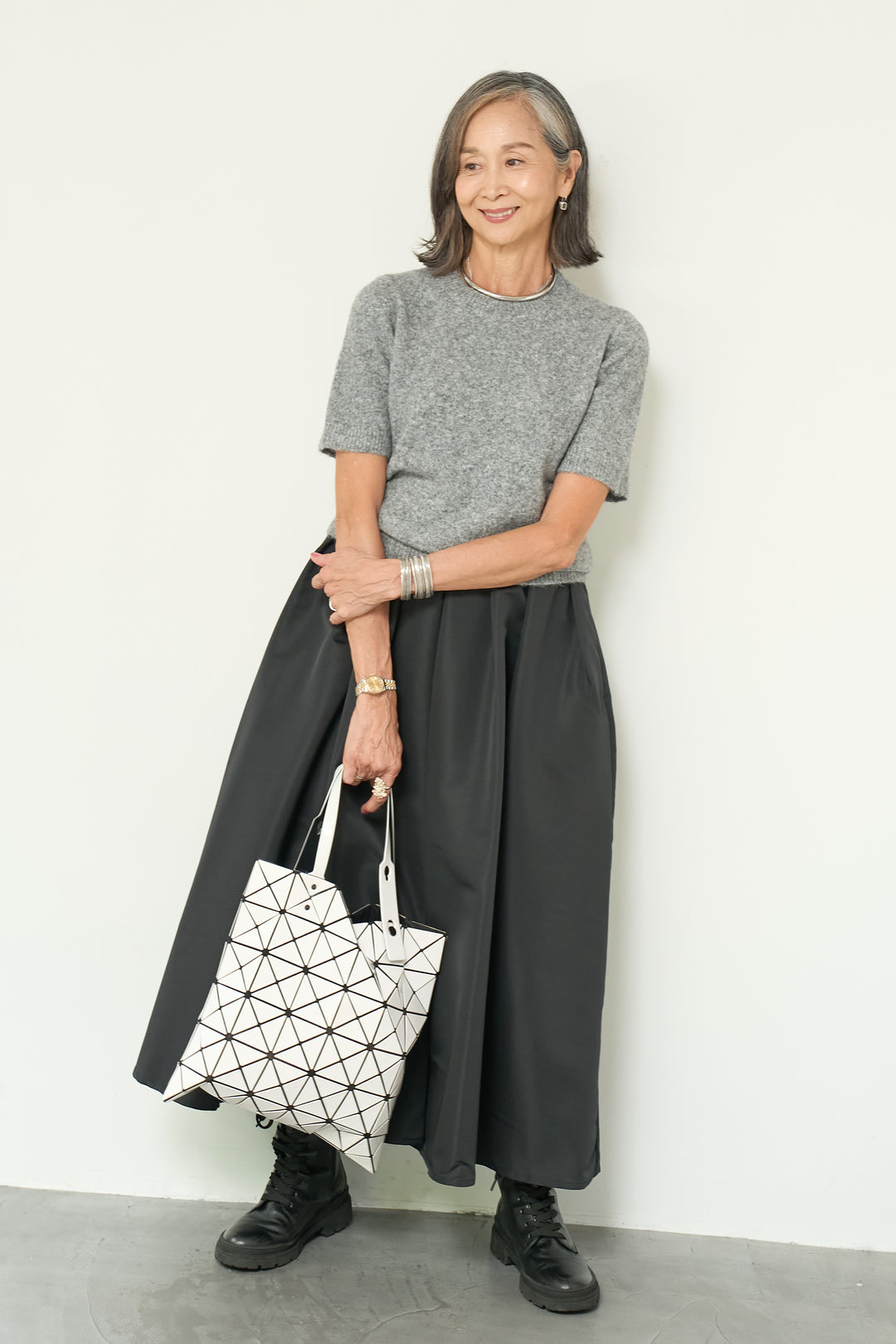 モヘヤ半袖ニット