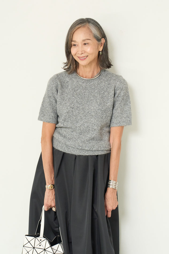 モヘヤ半袖ニット