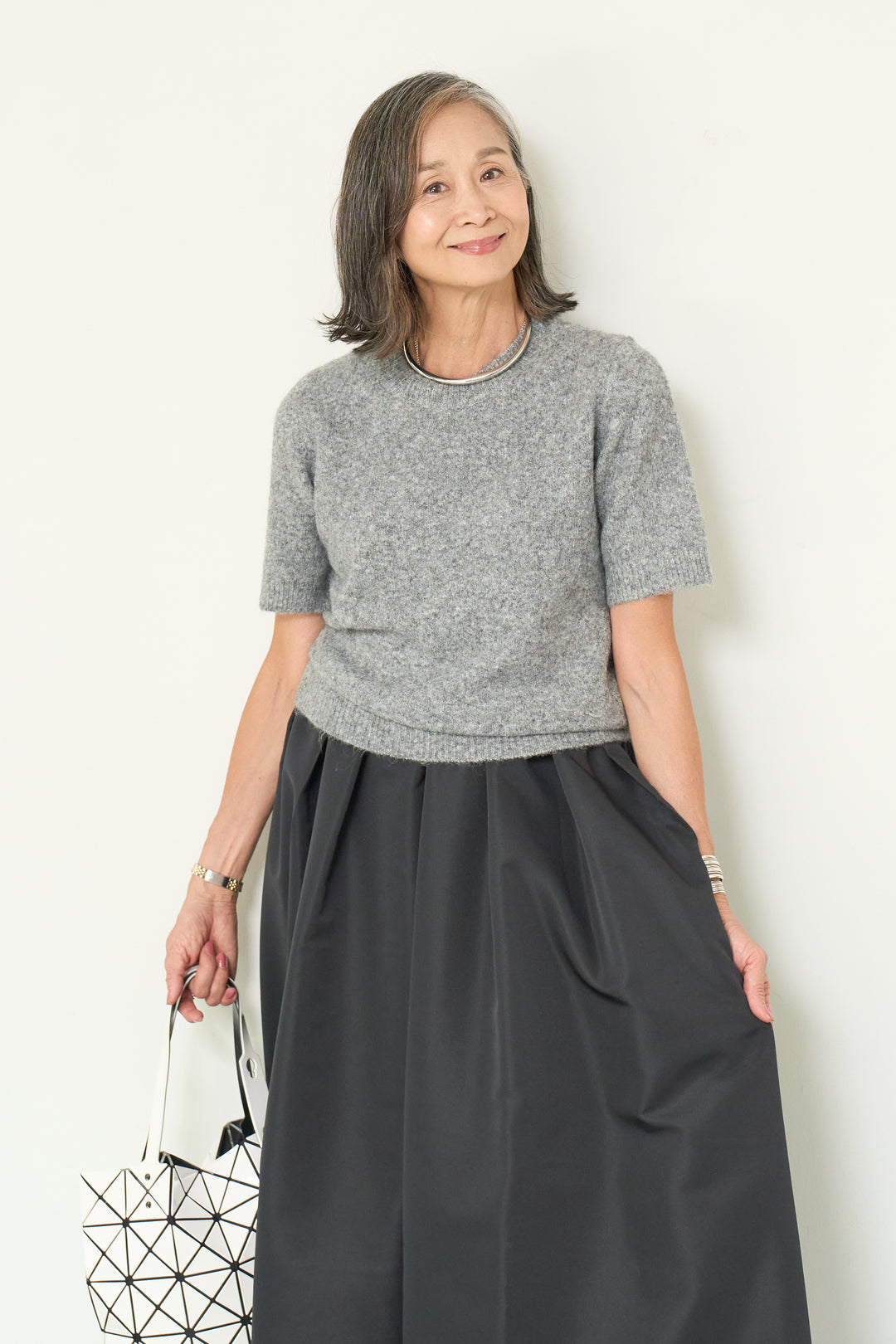 モヘヤ半袖ニット