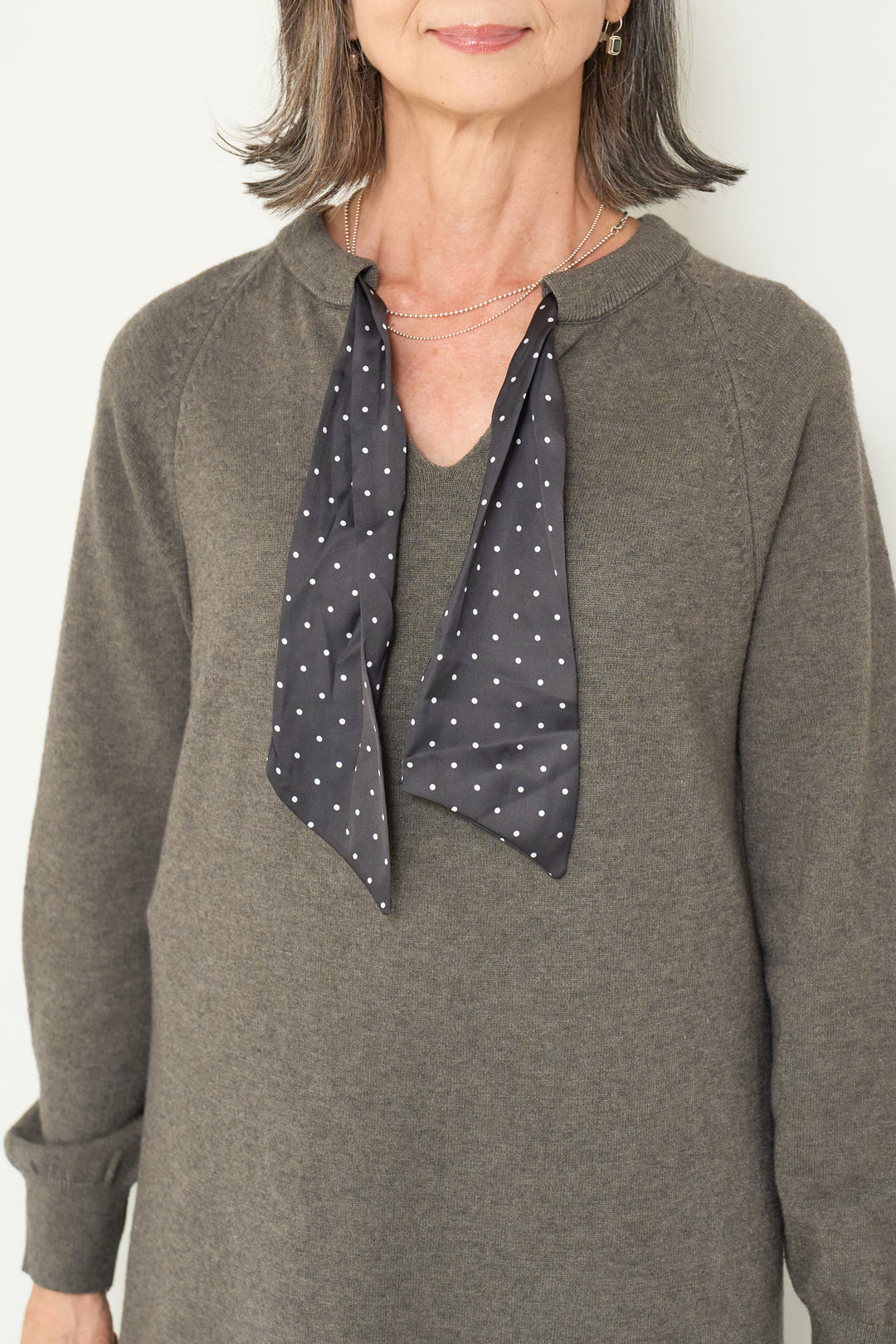 ドットリボンニットワンピース