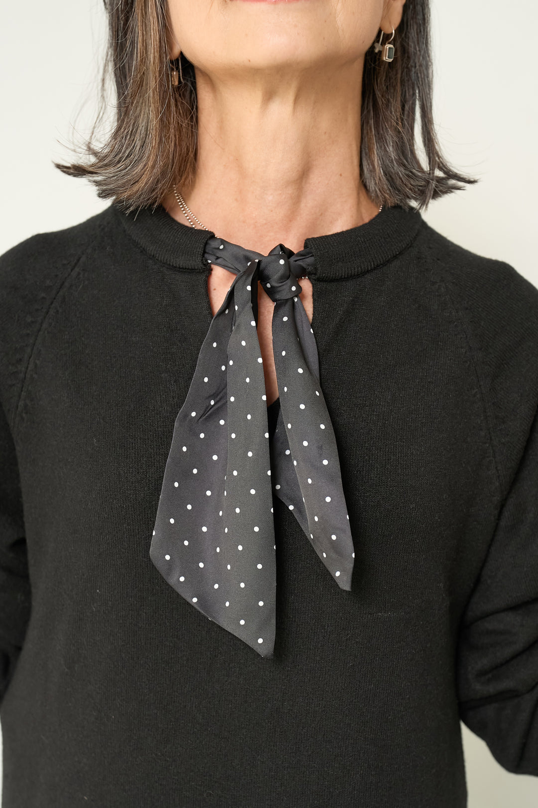 ドットリボンニットワンピース