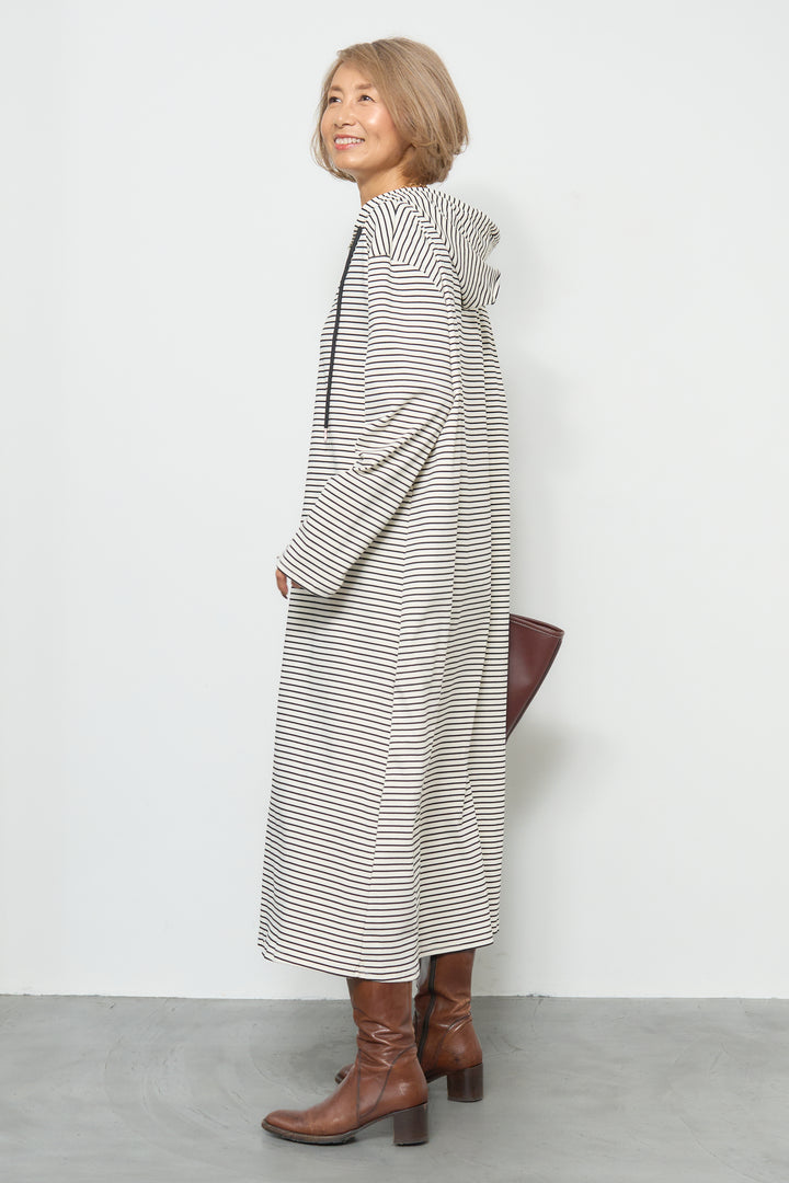 ボーダーフードカットワンピース
