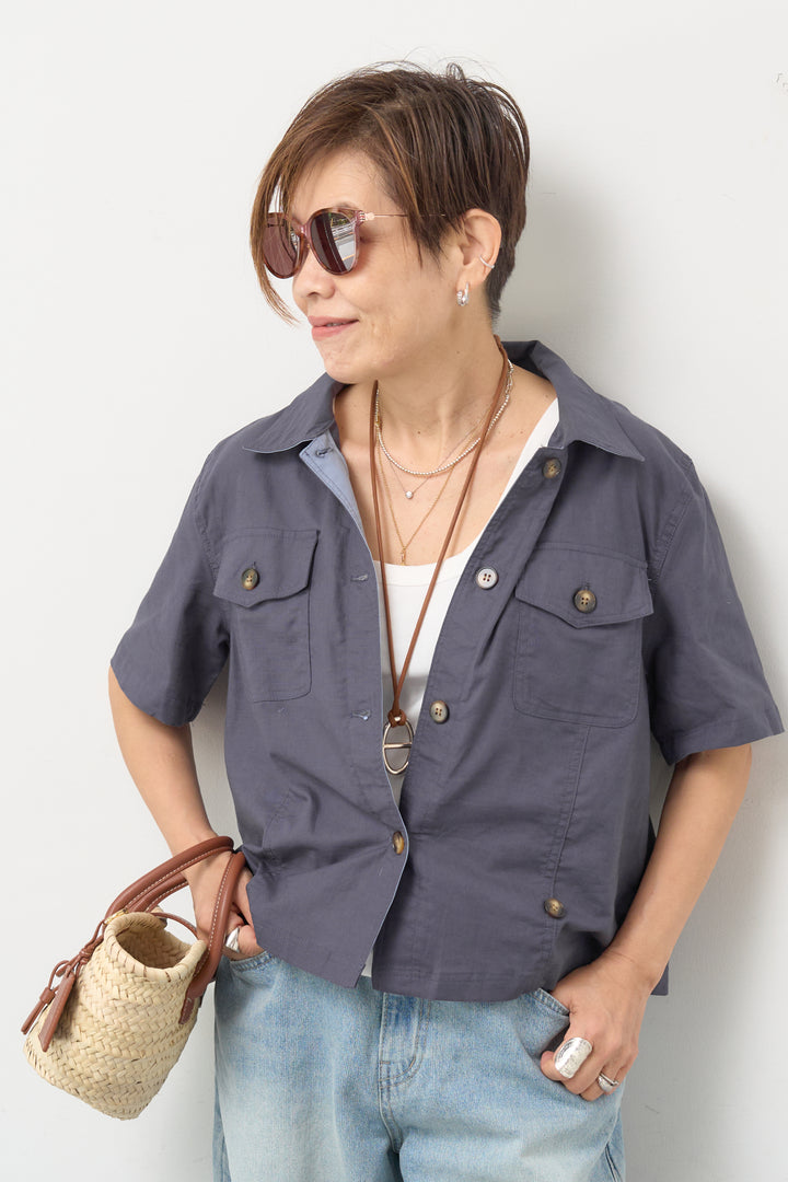 【接触冷感】 ダメージデザイン カットオフデニム