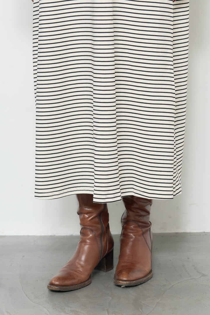 ボーダーフードカットワンピース