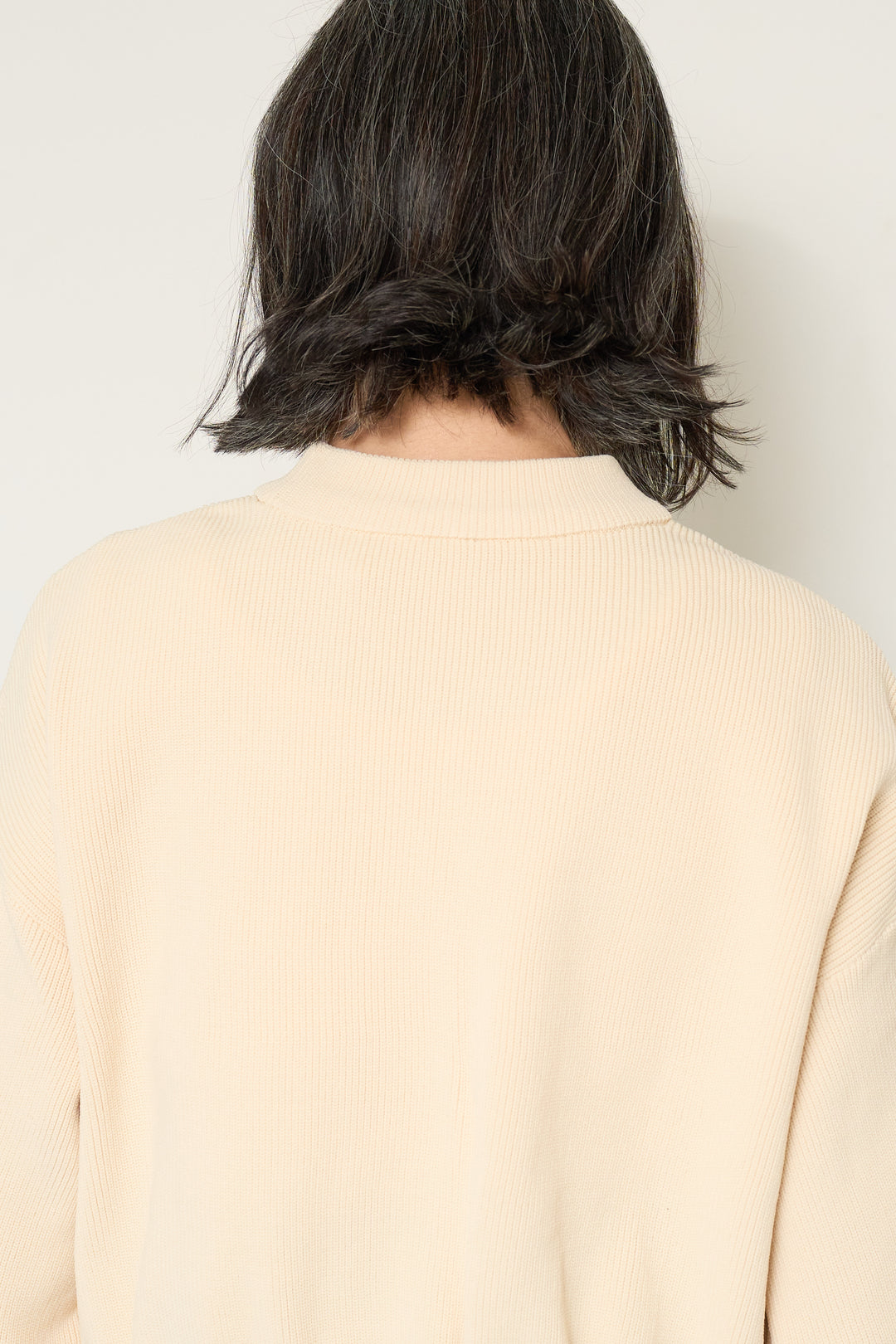 異素材ドッキングニットカーディガン