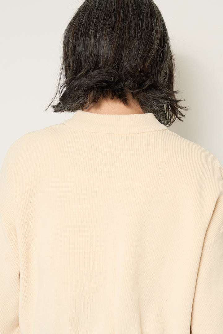 異素材ドッキングニットカーディガン