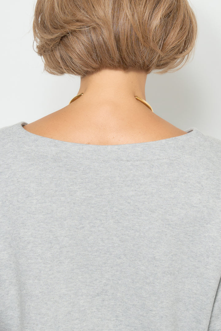 スウェット長袖Vネックオールインワン