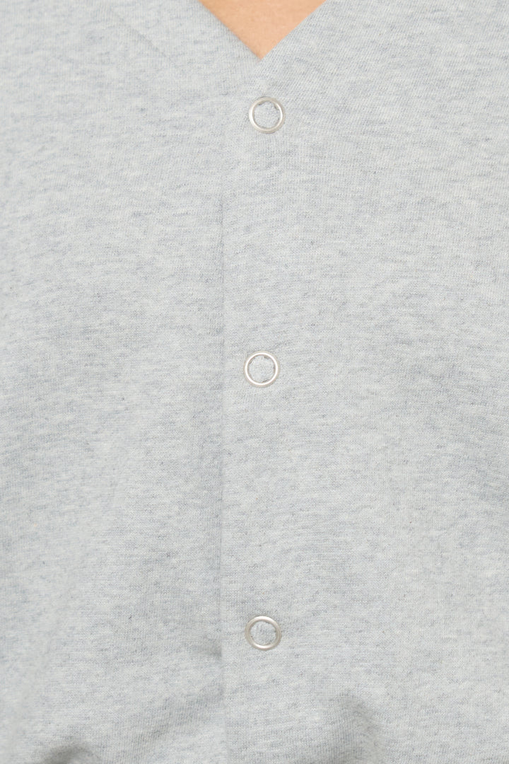 スウェット長袖Vネックオールインワン