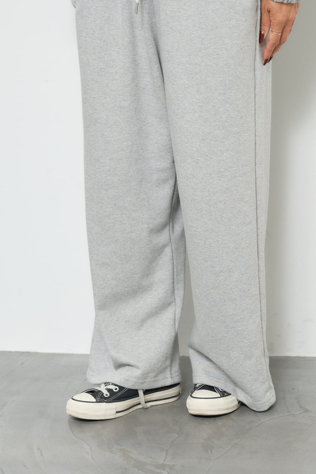 スウェット長袖Vネックオールインワン