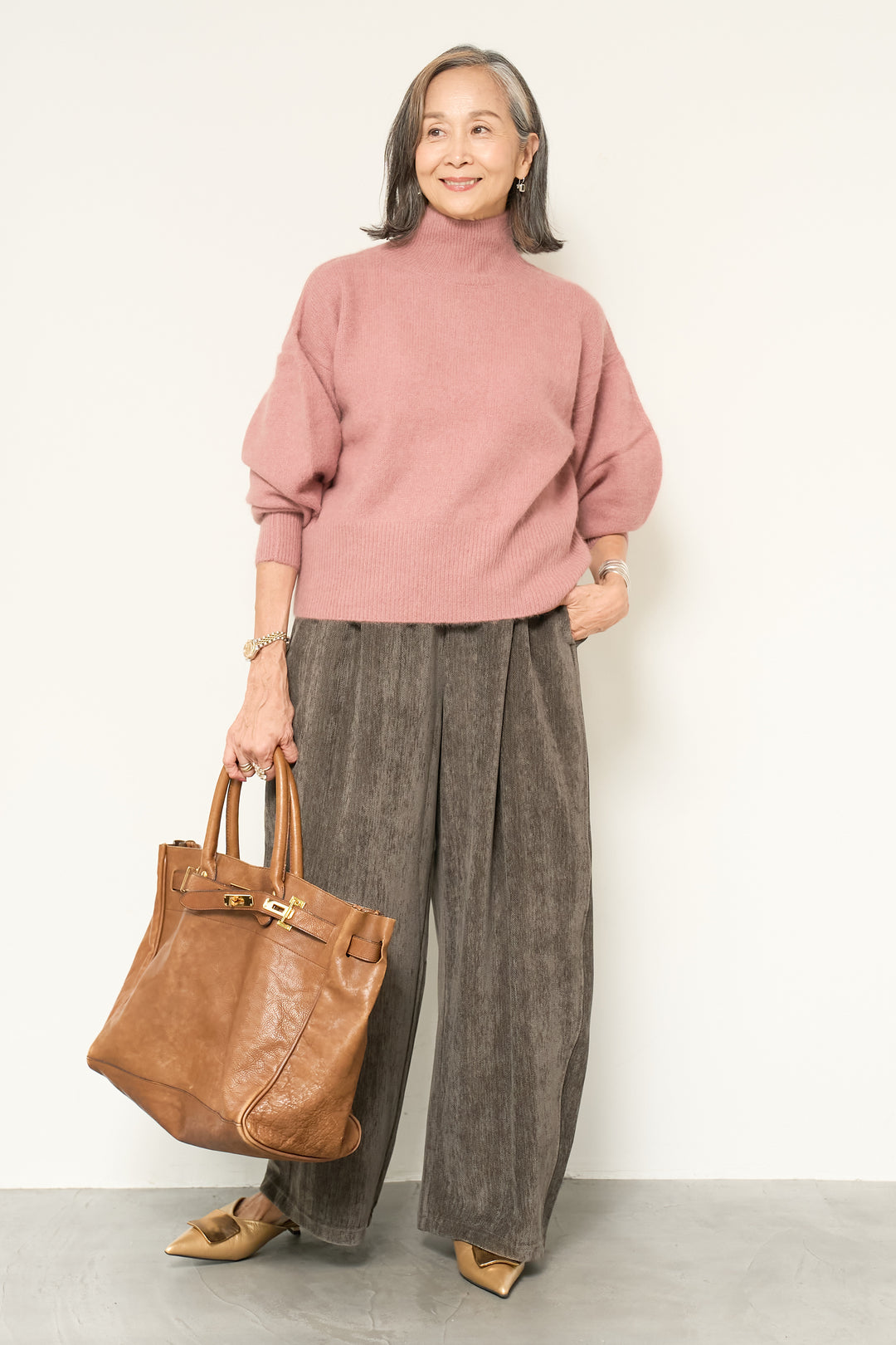 FOX混ボリュームスリーブニット