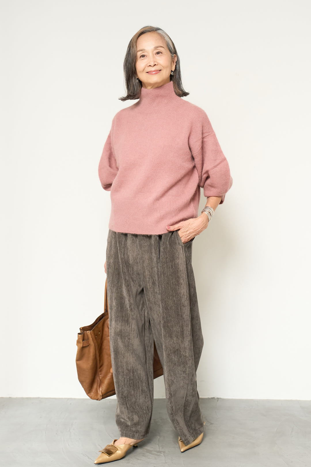 FOX混ボリュームスリーブニット