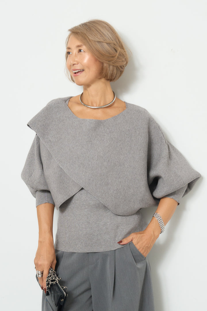 アシメケープタンクニットセット