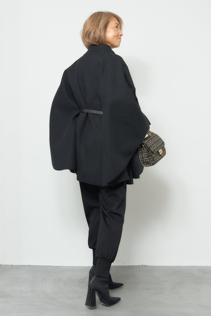 スタンドカラーケープコート