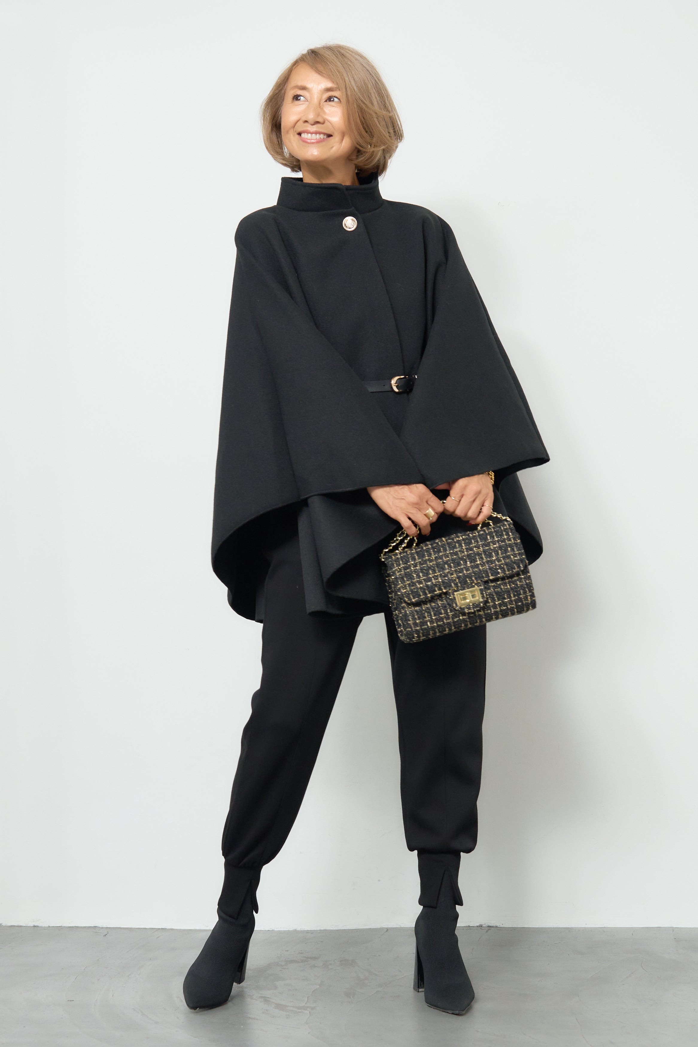 スタンドカラーケープコート – plusotoha