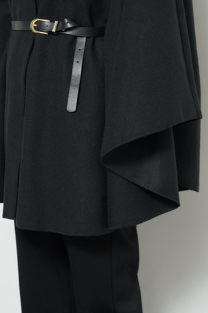 スタンドカラーケープコート