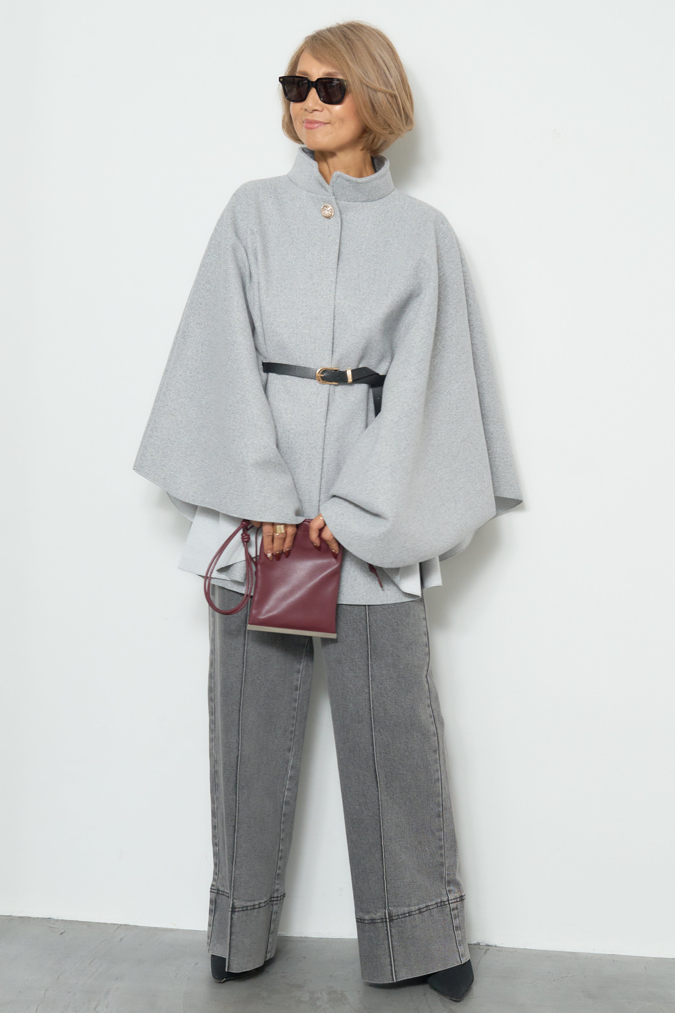 スタンドカラーケープコート – plusotoha