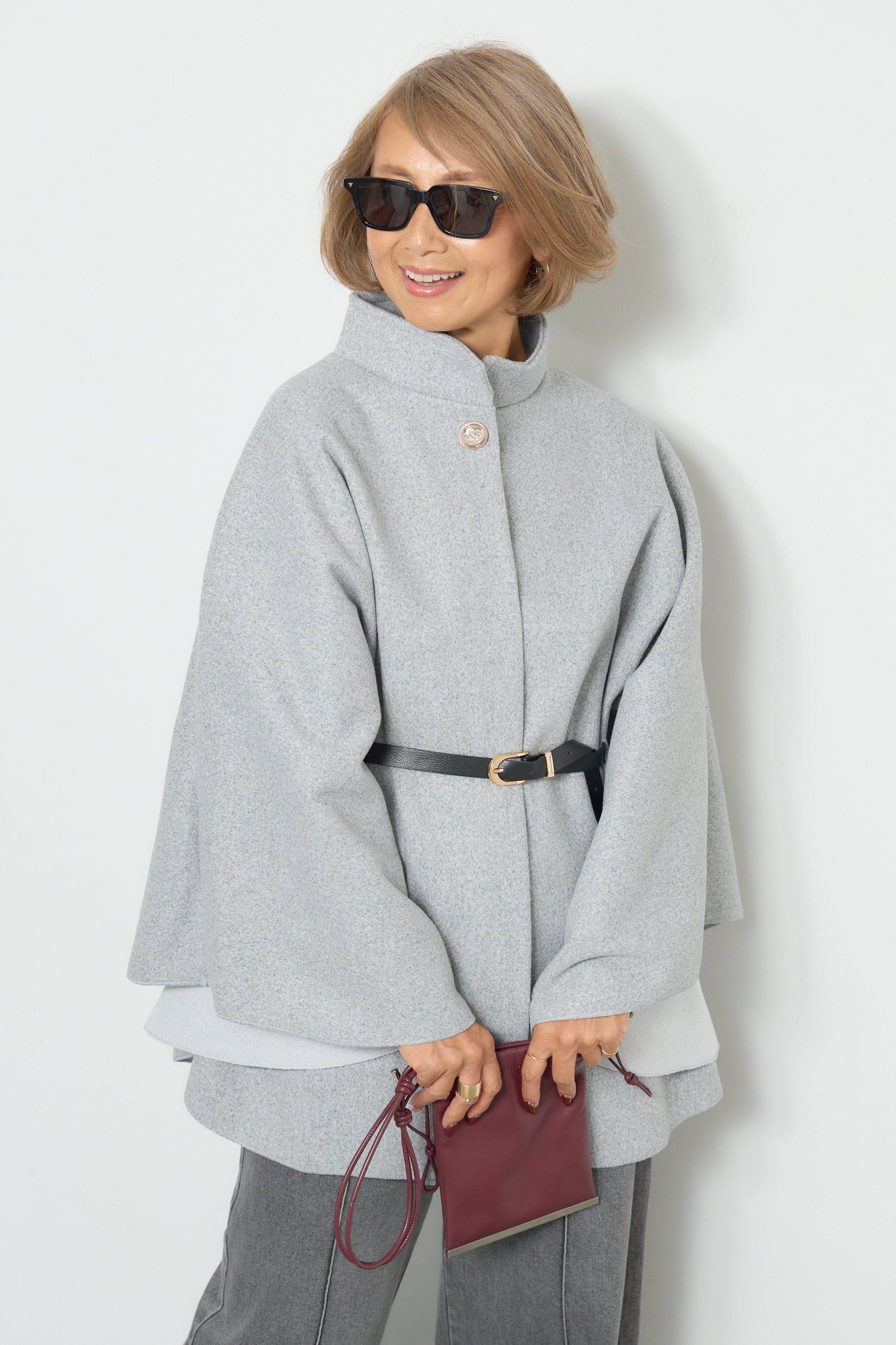 スタンドカラーケープコート – plusotoha