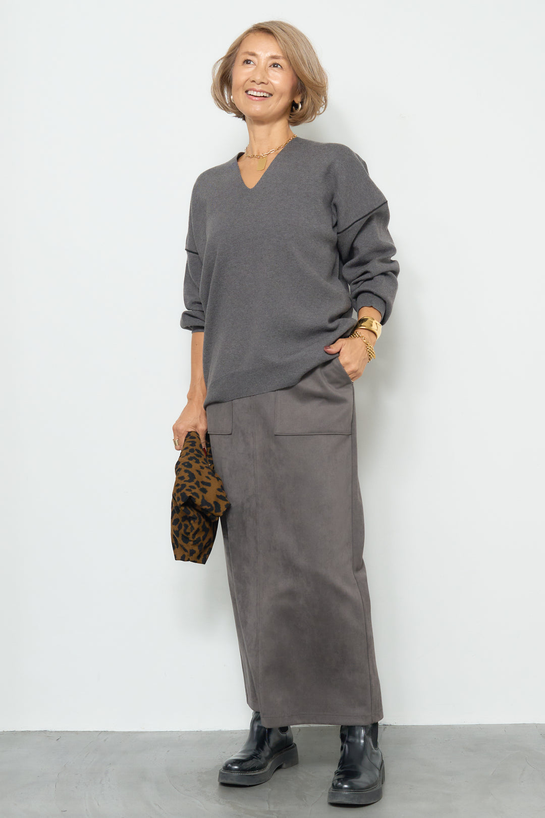 マシュマロスエードナロースカート