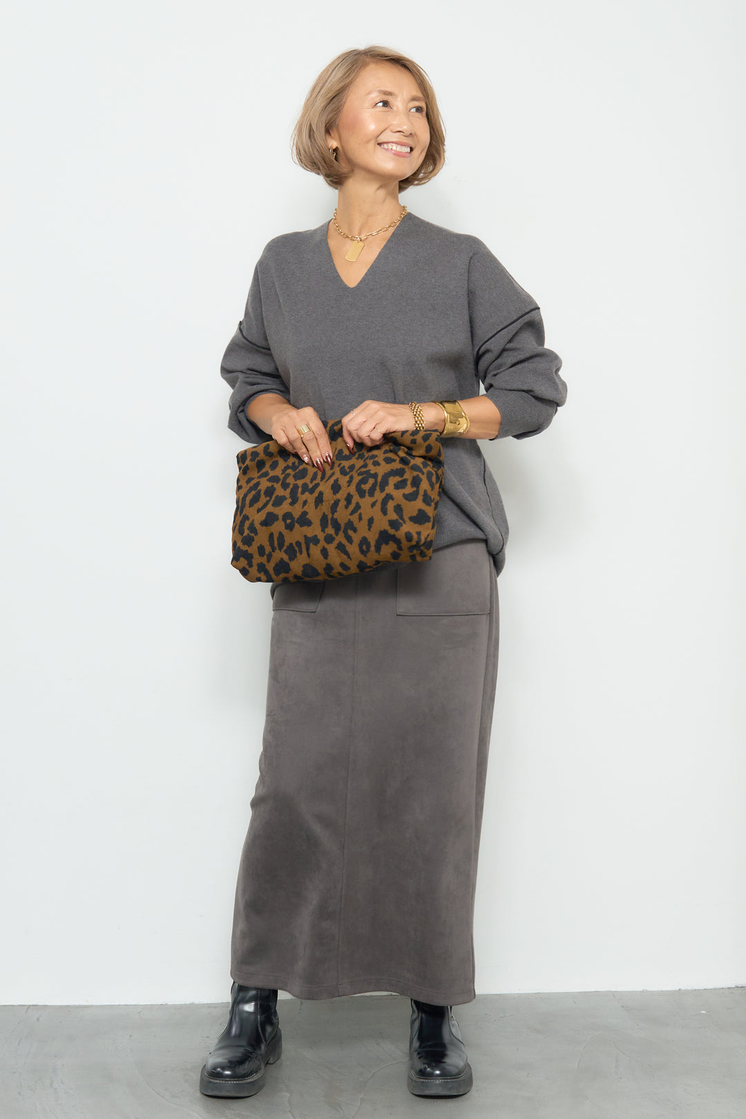 マシュマロスエードナロースカート