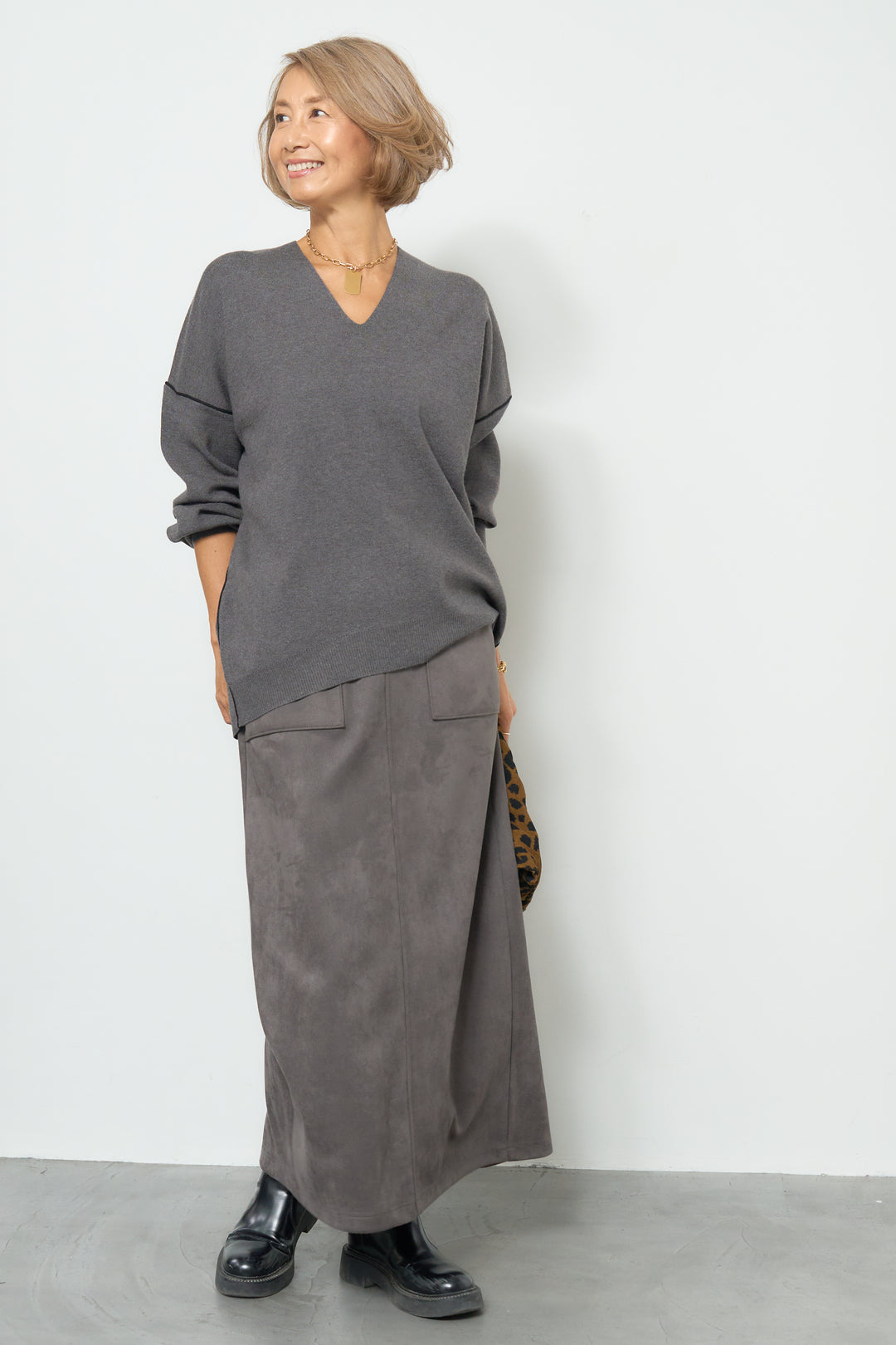 マシュマロスエードナロースカート