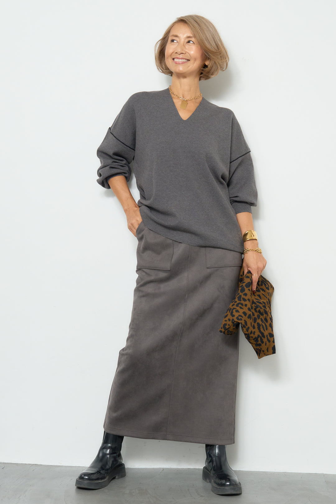 マシュマロスエードナロースカート