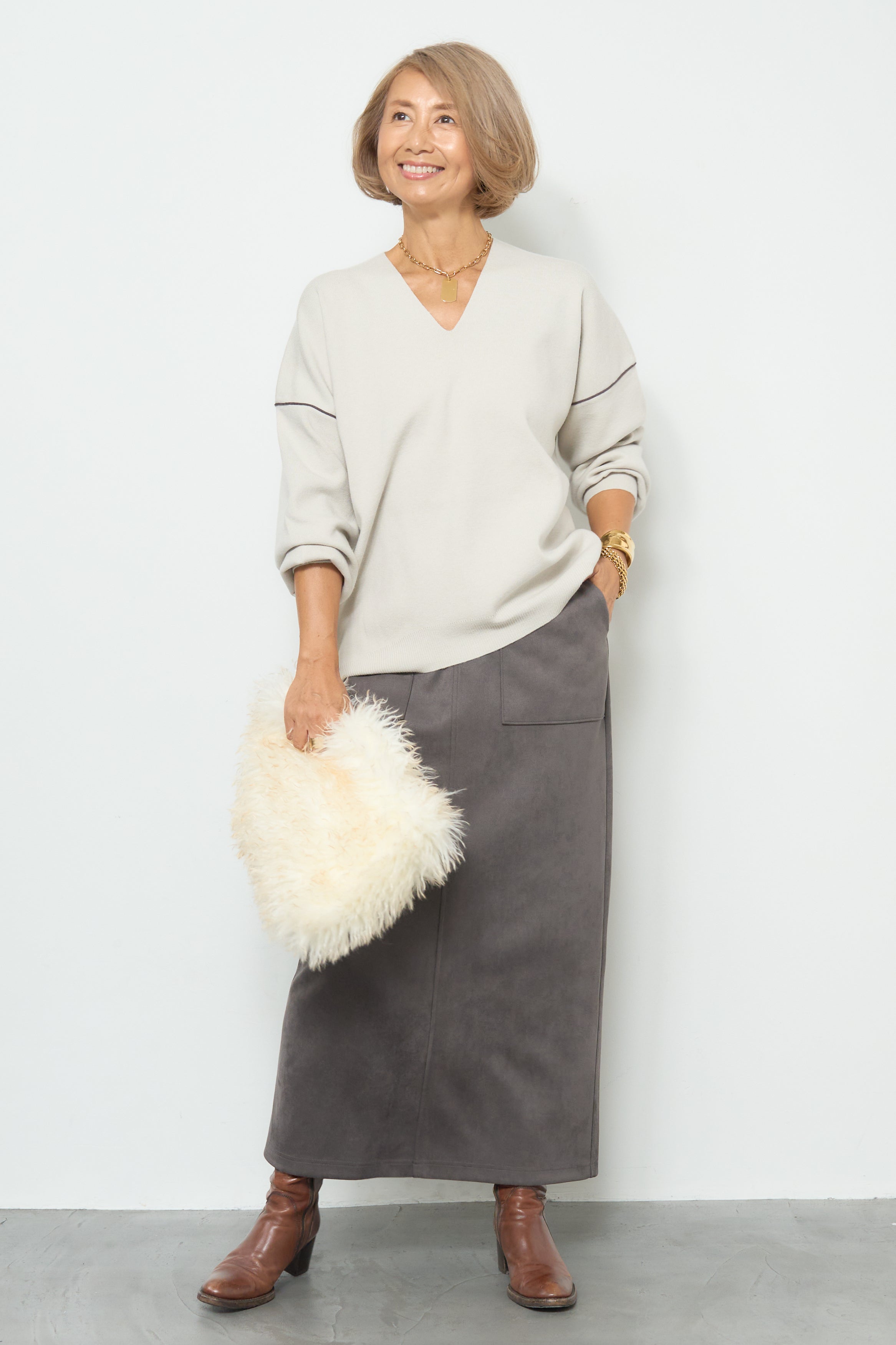 マシュマロスエードナロースカート – plusotoha