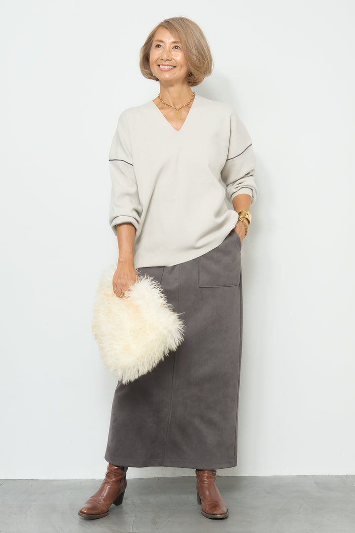 マシュマロスエードナロースカート