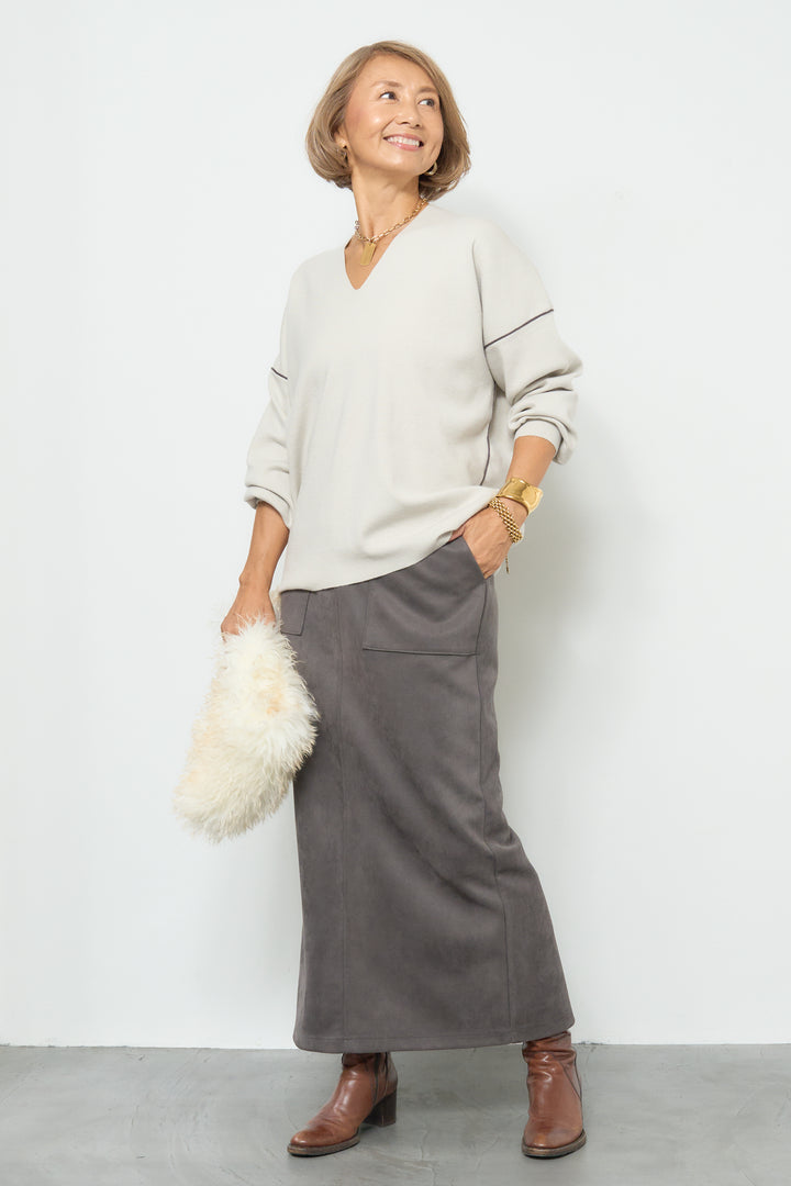 マシュマロスエードナロースカート