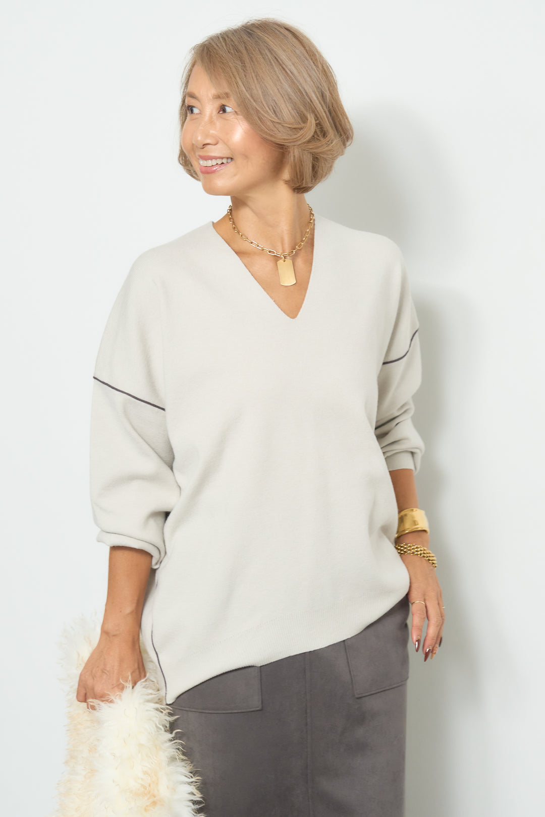 マシュマロスエードナロースカート