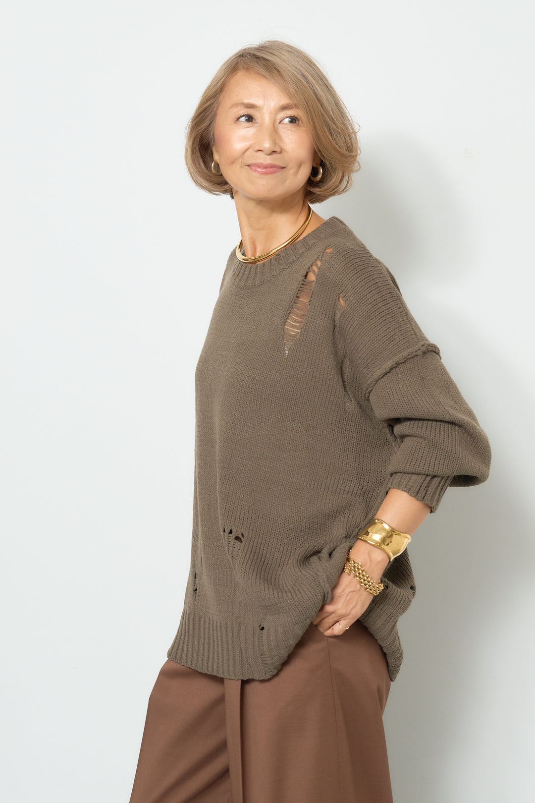 ダメージデザインニット