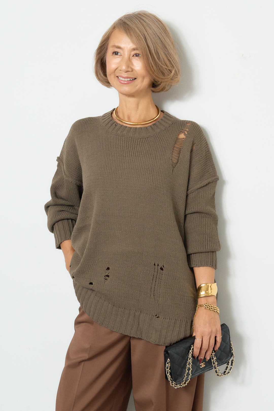 ダメージデザインニット