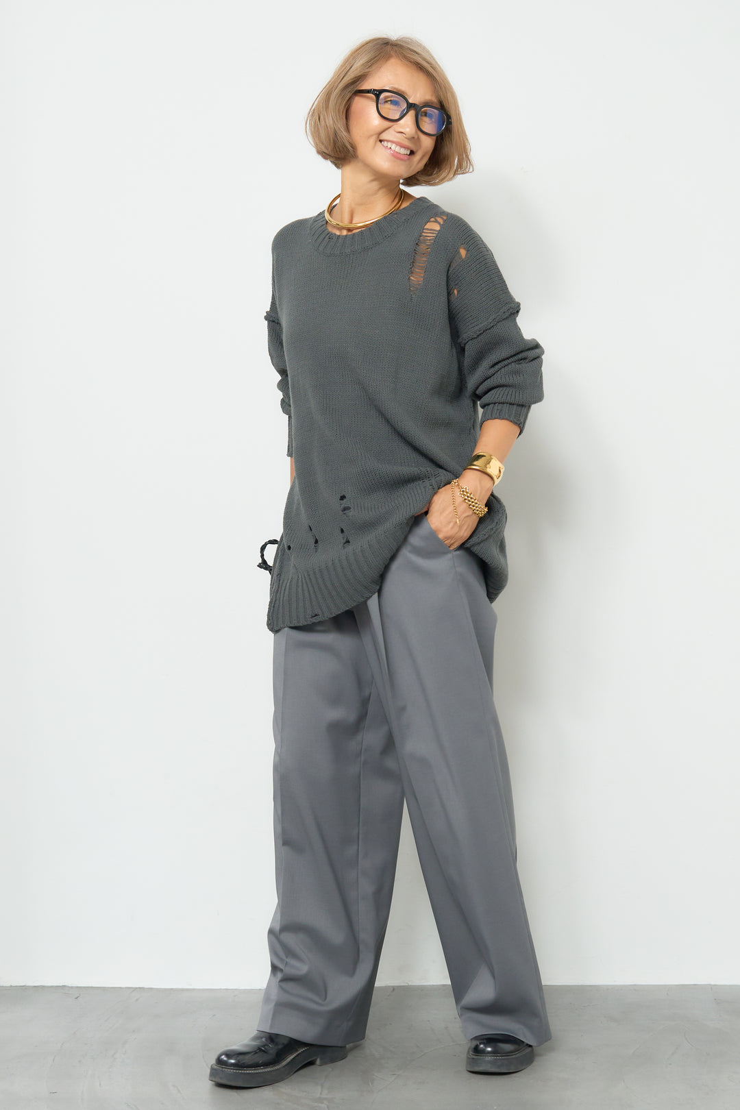 ダメージデザインニット