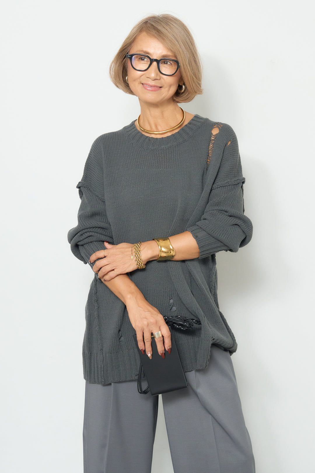 ダメージデザインニット