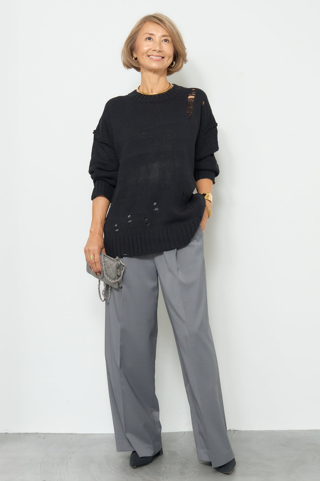 ダメージデザインニット