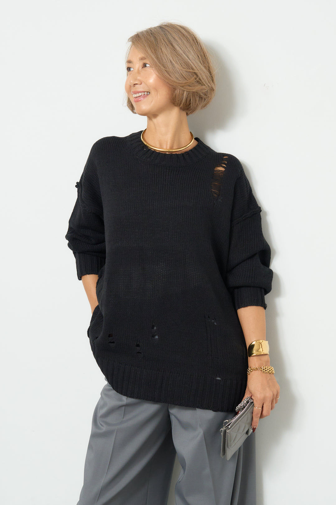 ダメージデザインニット