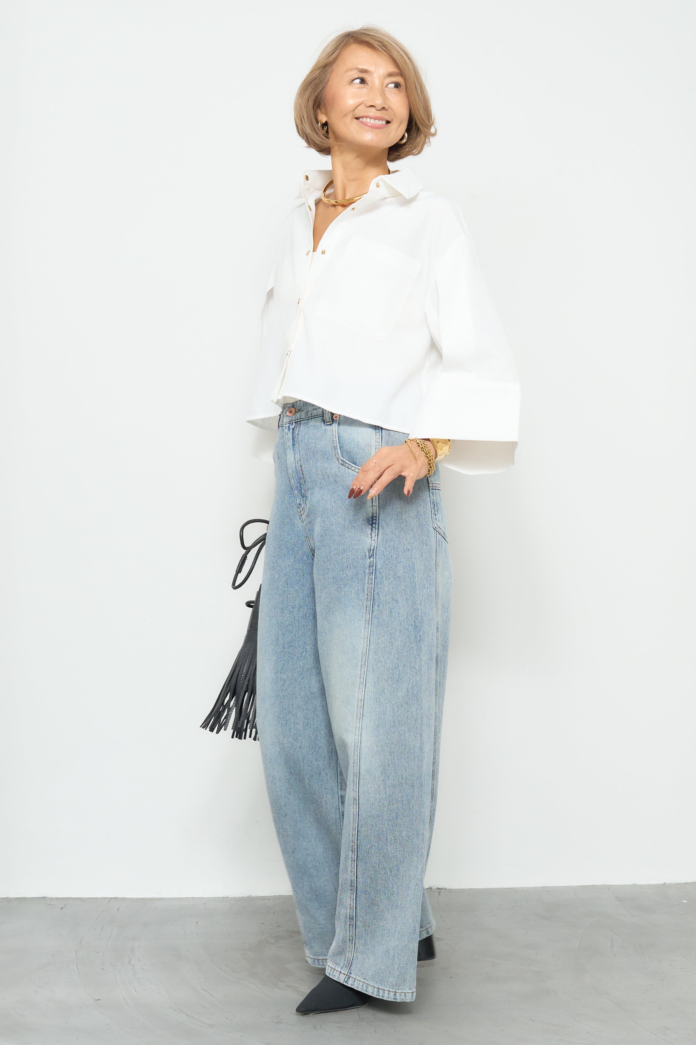 バックラッフルデザインロングブルゾン – plusotoha PLUS OTOHA