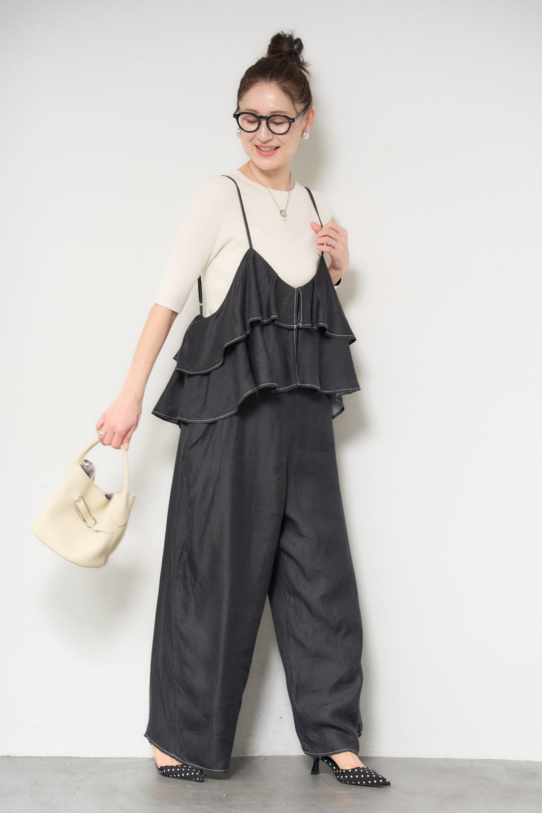 デニムフリルサロペット