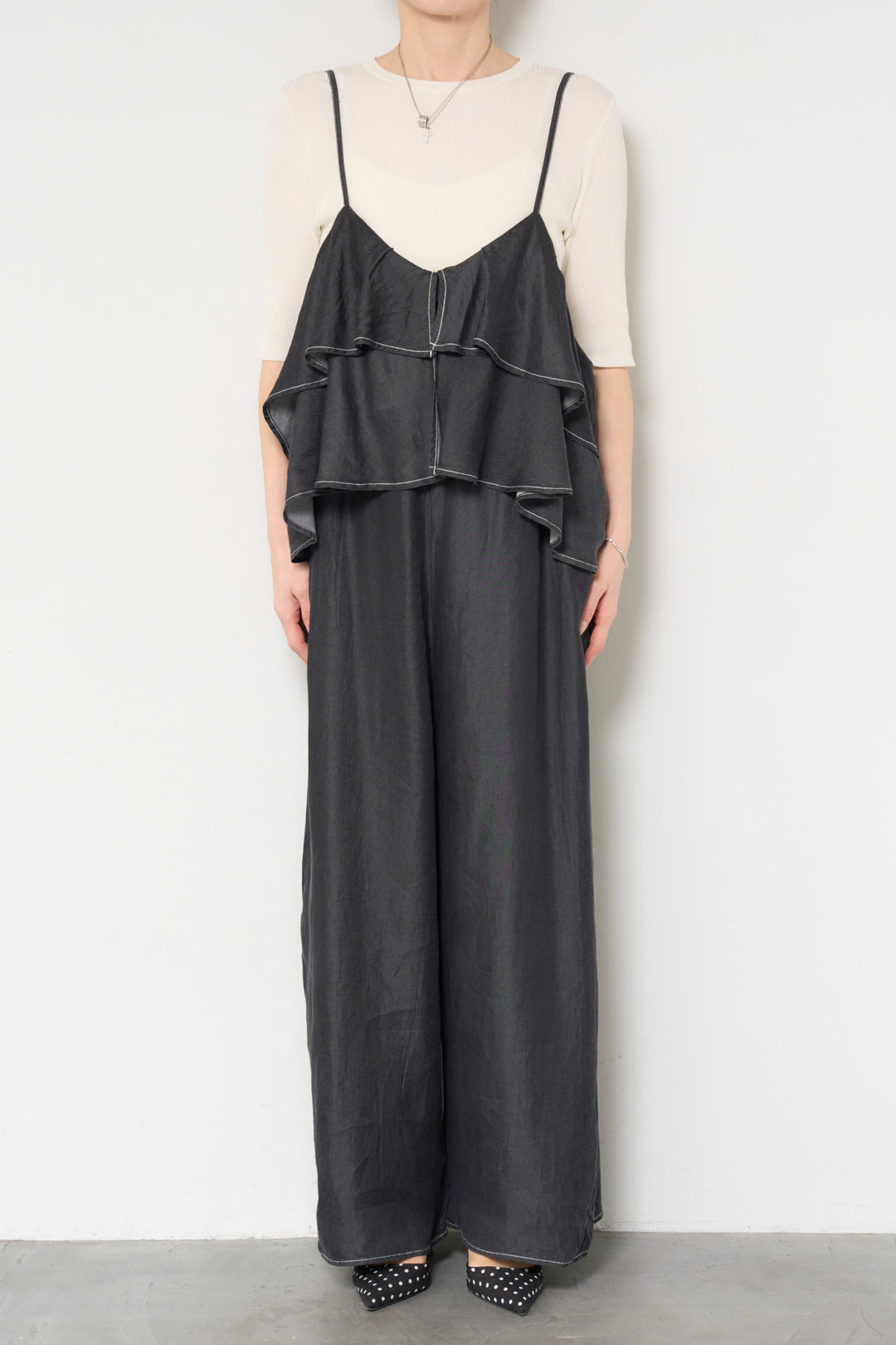 デニムフリルサロペット