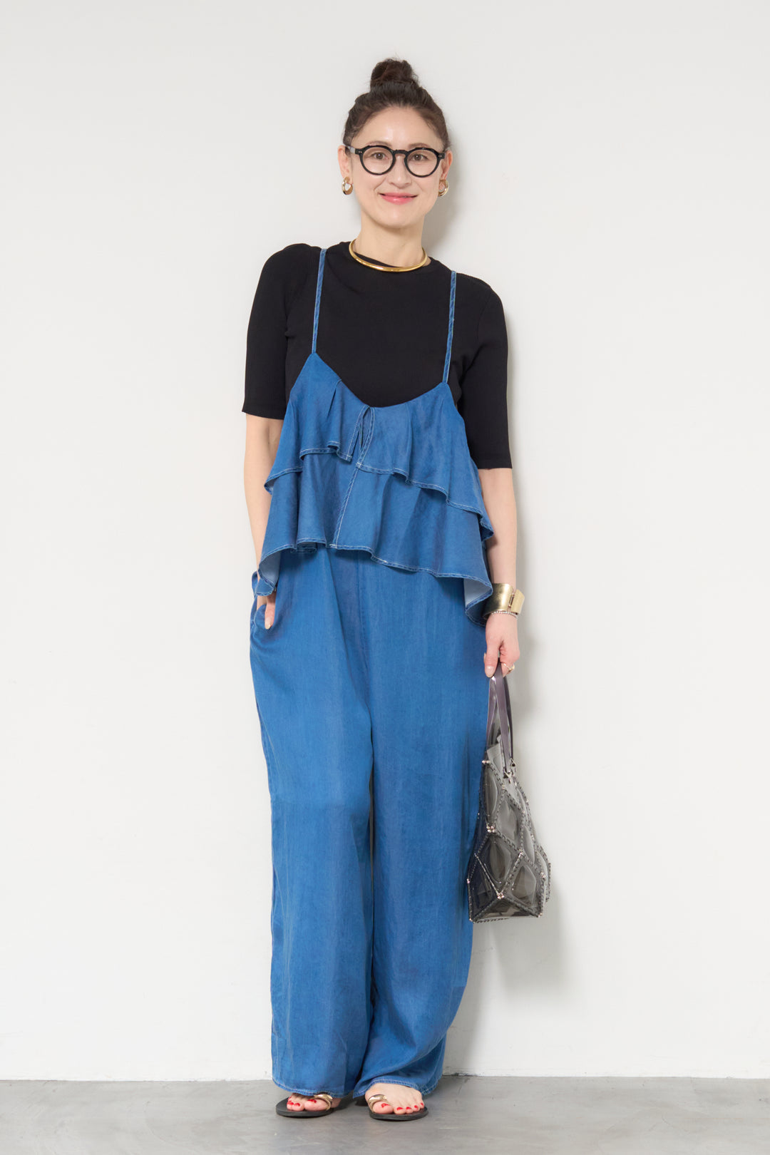 デニムフリルサロペット