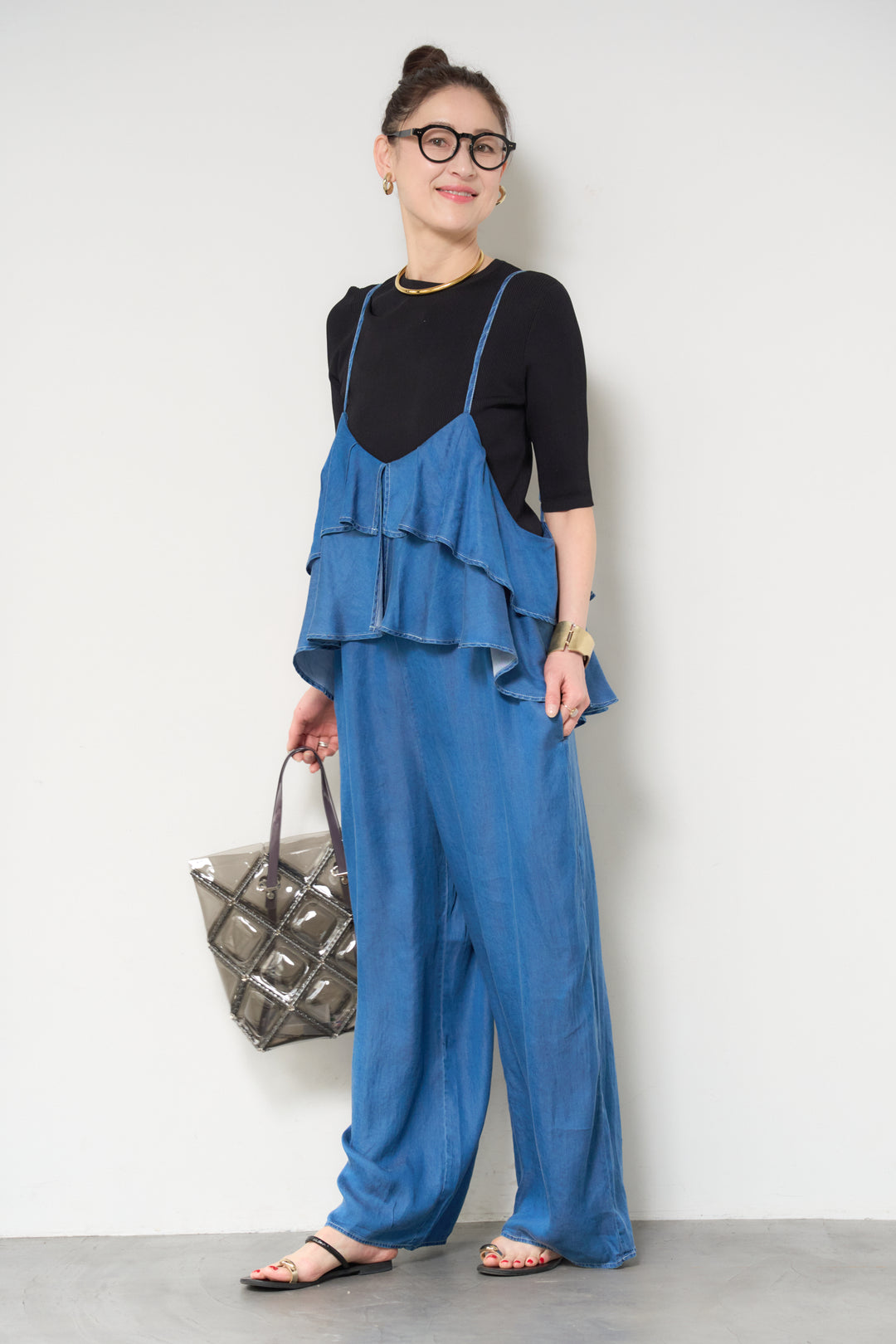 デニムフリルサロペット