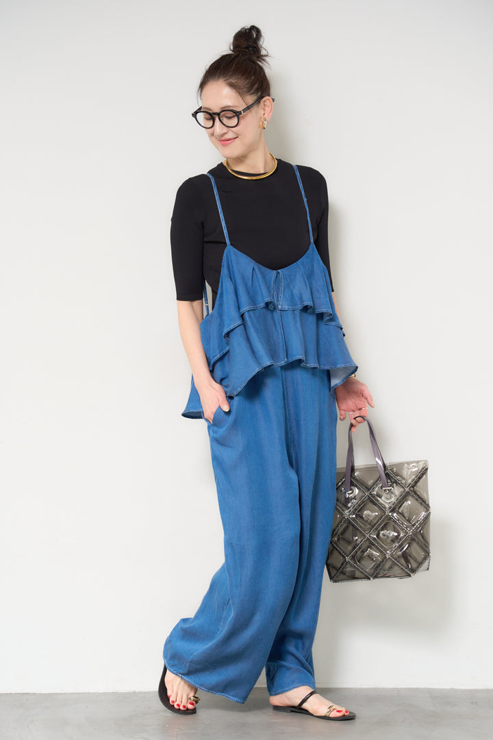 サラっと細リブニット