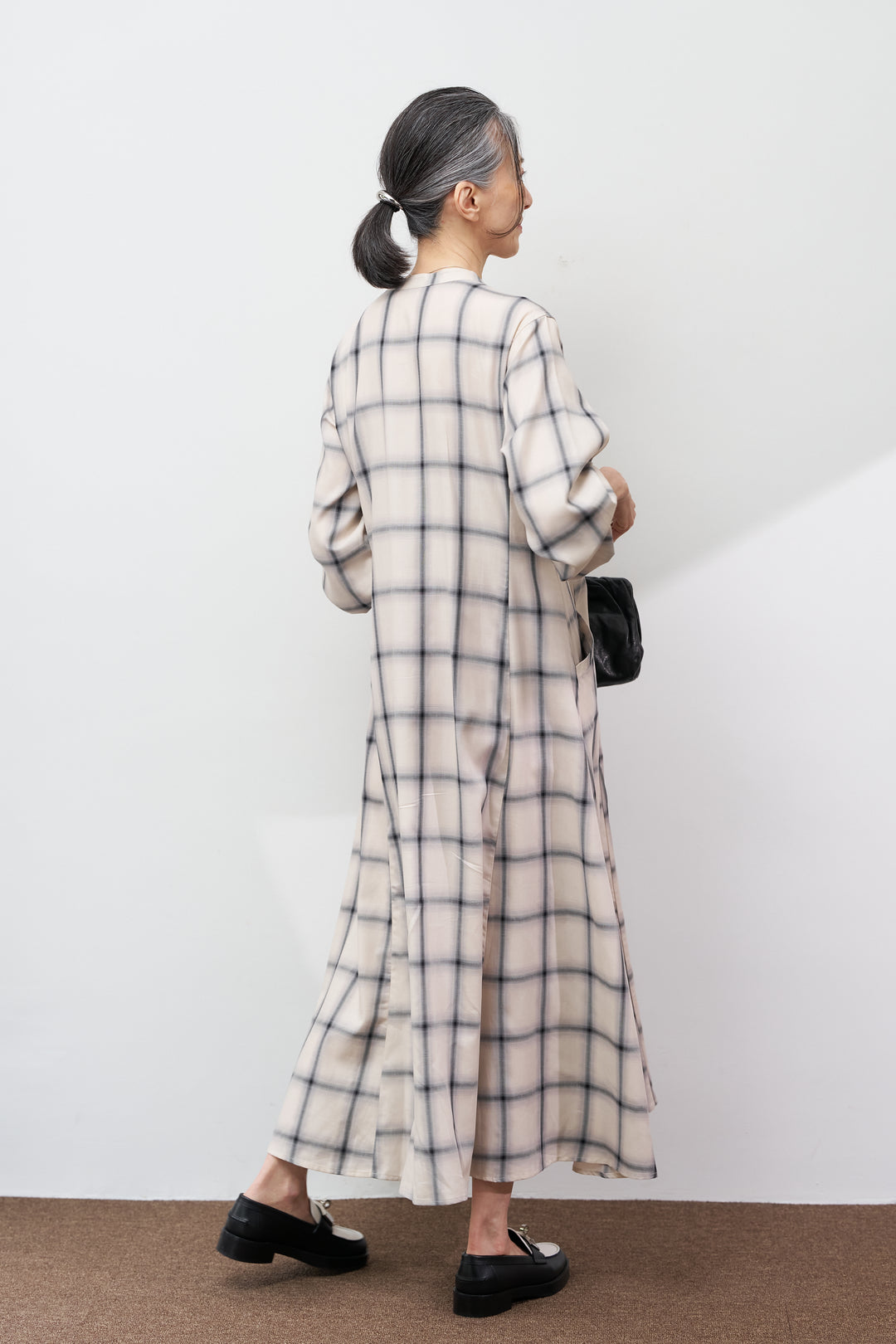 チェックフレアシャツワンピース