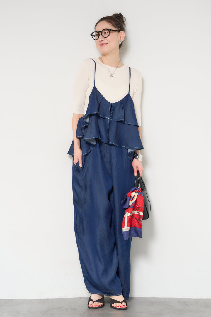 デニムフリルサロペット