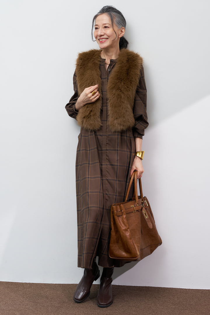 チェックフレアシャツワンピース