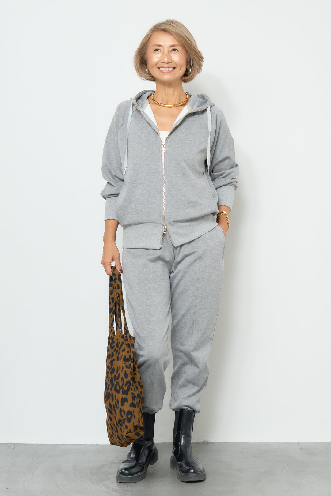 [SET]【REIKOコラボ】裏起毛スウェットパーカー+【REIKOコラボ】スウェット起毛ジョガーパンツ(2set)