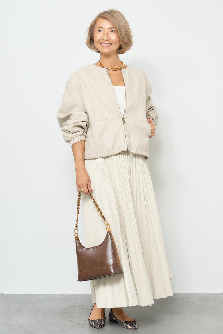 フェイクレザーブルゾン