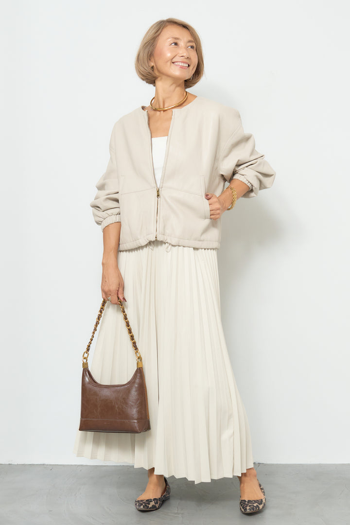 フェイクレザーブルゾン