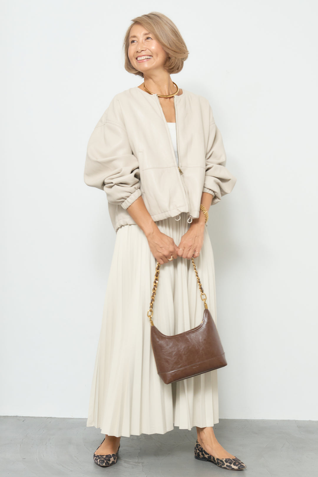 フェイクレザーブルゾン