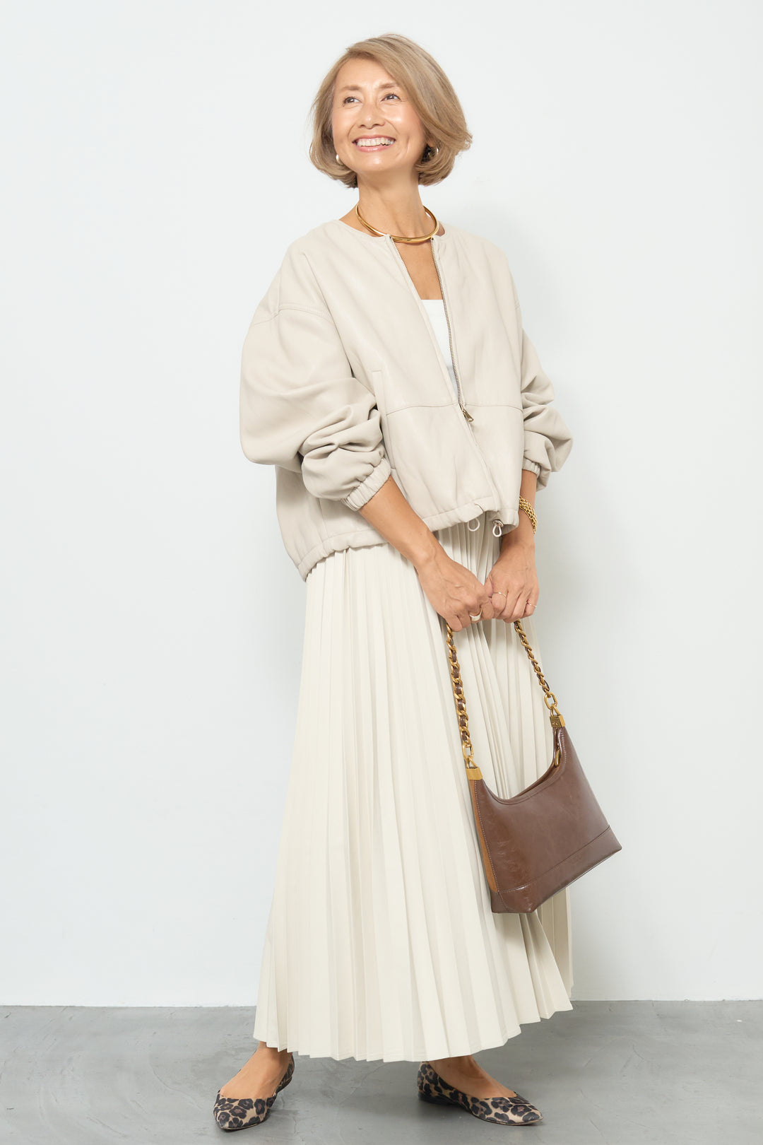 フェイクレザーブルゾン